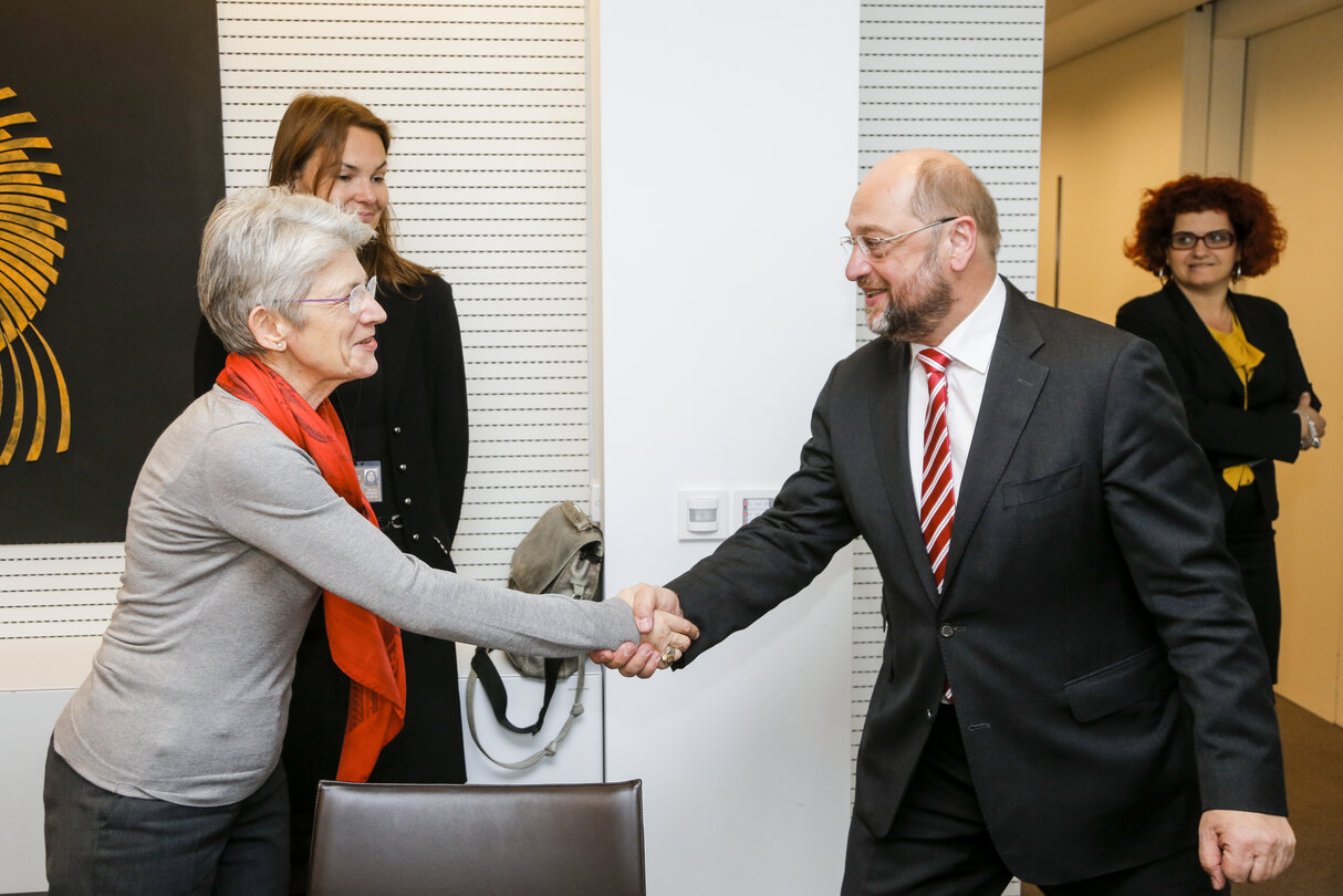 Martin SCHULZ - EP President meets with Bernadette SEGOL ETUC's General Secretary