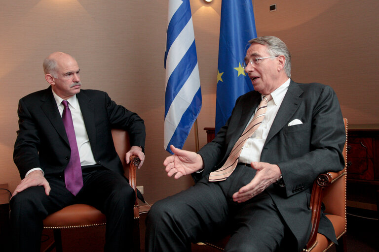 Foto 1: Rencontre entre KLINZ et PAPANDREOU, PE, Bruxelles