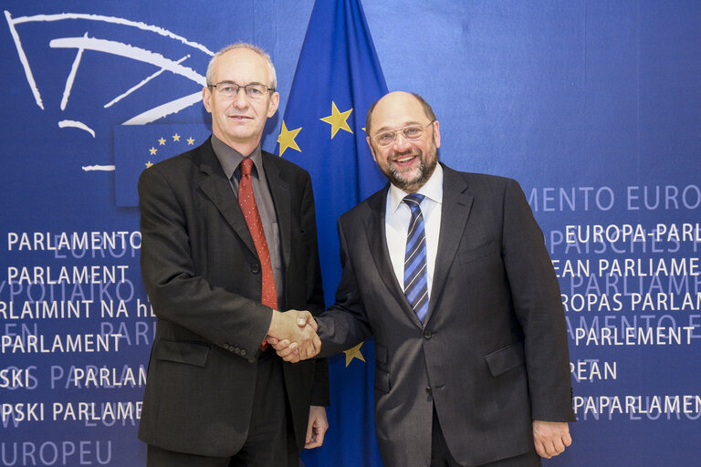 Martin SCHULZ - EP President meets with MEP Richard CORBETT