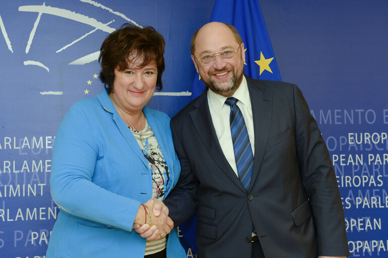 Fotogrāfija 1: Martin SCHULZ - EP President meets with MEP Zita GURMAI