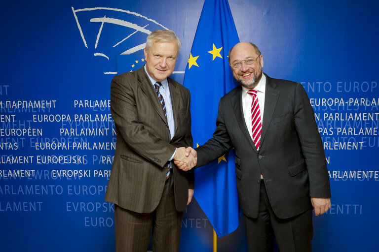 Foto 1: Martin SCHULZ - EP President meets with Vice President Oli REHN