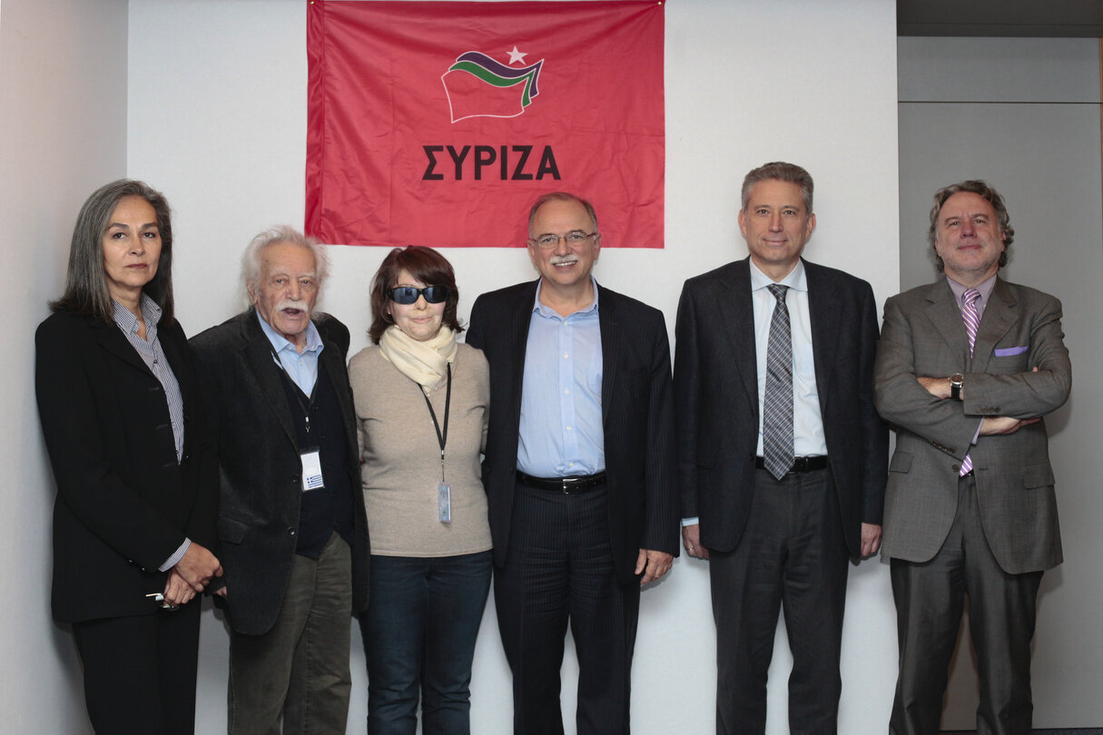 Syriza MEPs at the European Parliament in Brussels