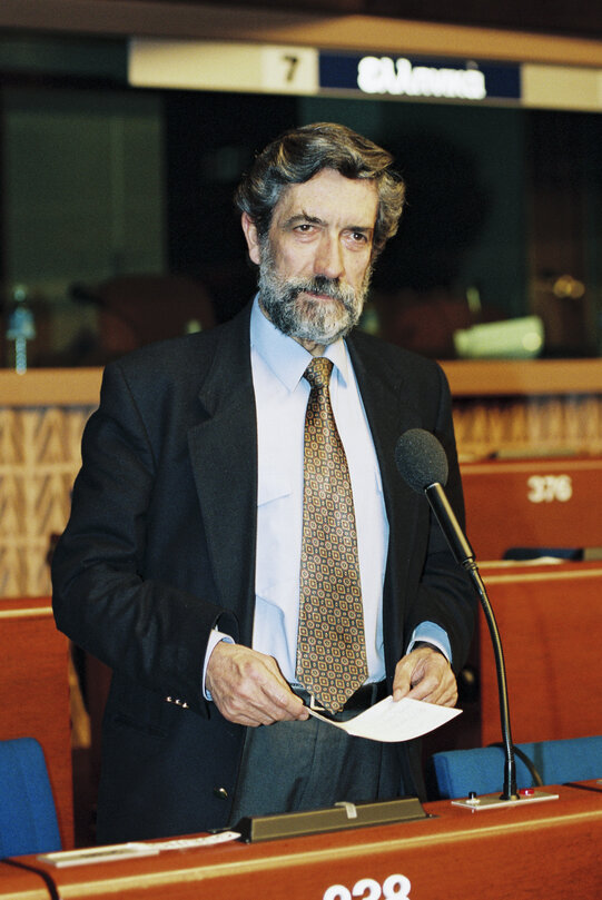 MEP Sergio RIBEIRO speaks in plenary session in Strasbourg