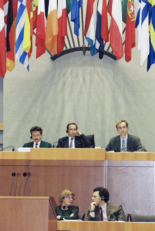 EP Vice-President Alessandro FONTANA presides over a plenary session in Brussels