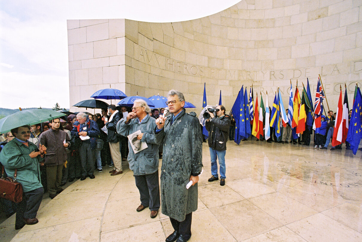 National ceremony of remembrance at the Deportation Memorial by the concentration camp, KL-Natzweiler in Struthof