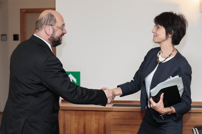 Martin SCHULZ EP President meets with Commissioner designate Marianne THYSSEN