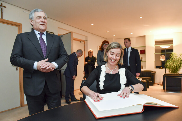 Antonio TAJANI - EP President meets with High Representative Federica MOGHERINI