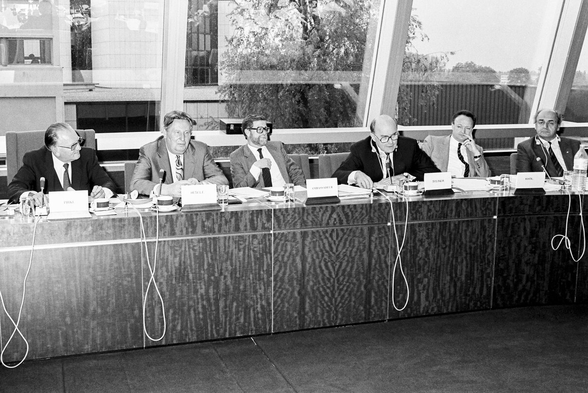 Meeting at the European Parliament in Strasbourg in May 1986