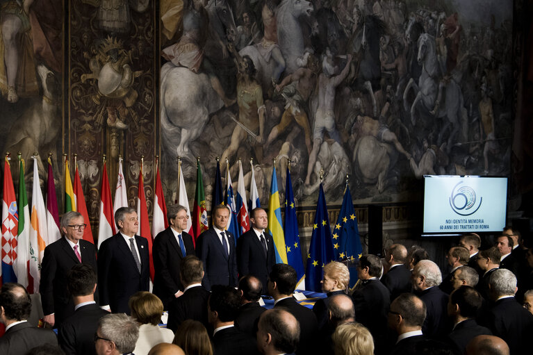 Fotogrāfija 17: Celebration of the ' 60 years of the Treaty of Rome ' in Campidoglio - Ceremony of the signature of the Rome declaration