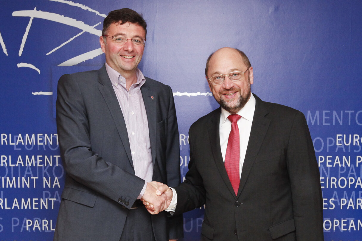 Martin SCHULZ, EP President meets with MEP Jorg LEICHTFRIED