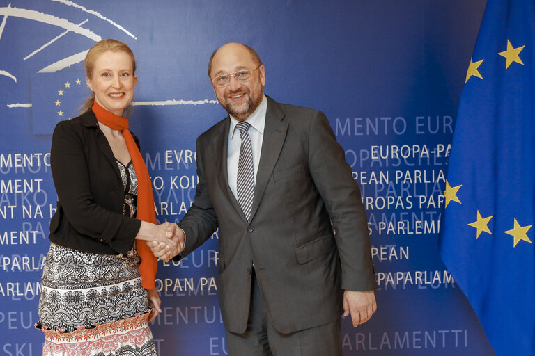 Fotografia 1: Martin SCHULZ - EP President meets with MEP Judith MERKIES