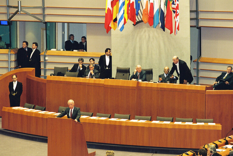 Fotografija 1: Official visit of Yitzhak RABIN, Prime Minister of the State of Israel