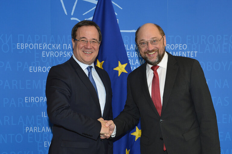 Martin SCHULZ - EP President meets with Armin Laschet, German politician