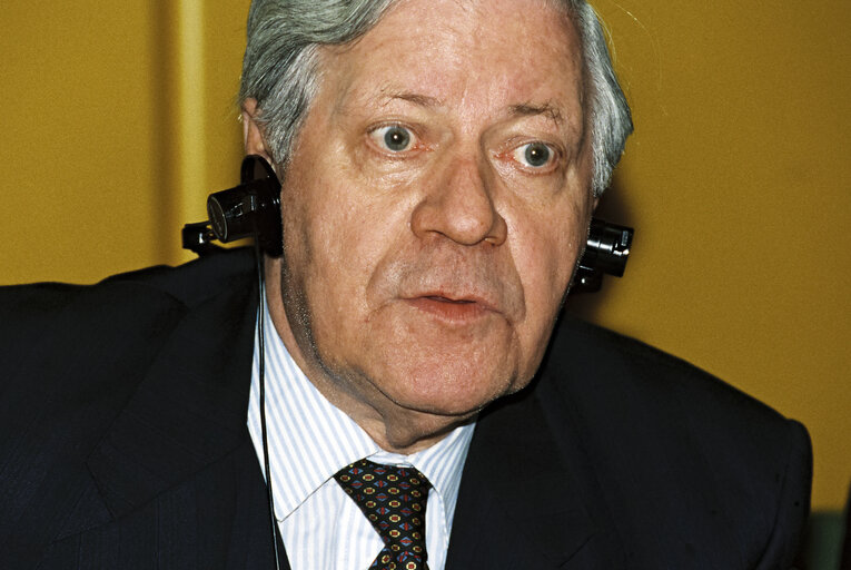 Снимка 11: Helmut SCHMIDT in a meeting at the European Parliament.