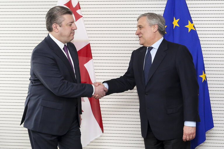 Antonio TAJANI - EP President meets with Giorgi KVIRIKASHVILI, Prime Minister of Georgia