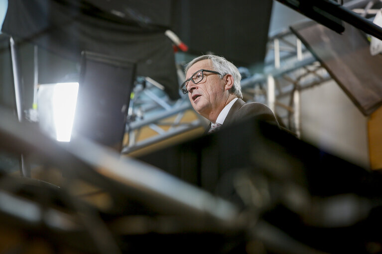 Jean Claude JUNKER interviewed in EP Parliament in Strasbourg week 3 2017