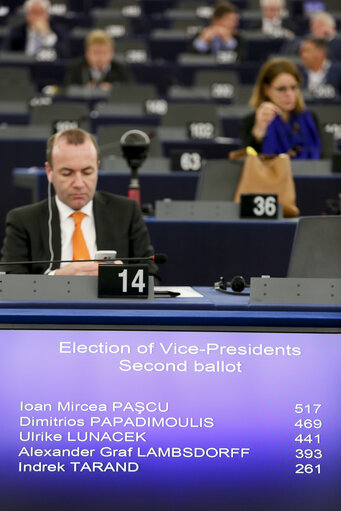 Fotografija 50: Plenary session Week 3 2017 in Strasbourg - Election of the Vice-Presidents of Parliament