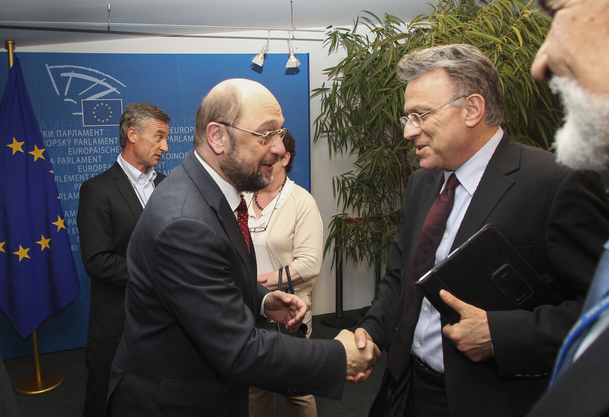 Martin SCHULZ - EP President meets with Andros KYPRIANOU - AKEL Secretary General Cyprus