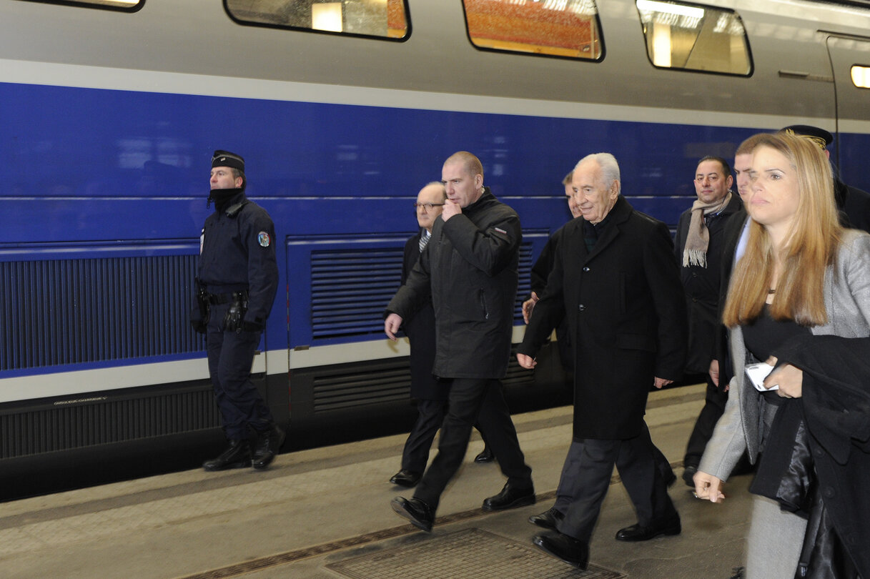 Official visit of the President of Israel to the European Parliament in Strasbourg - Arrival by train