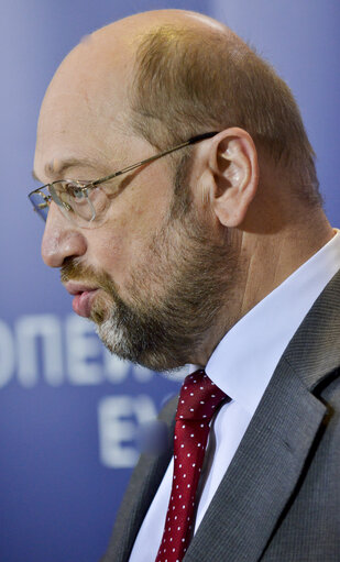 Photo 1 : Press conference of Martin SCHULZ - EP President on the Multiannual Financial Framework (MFF)