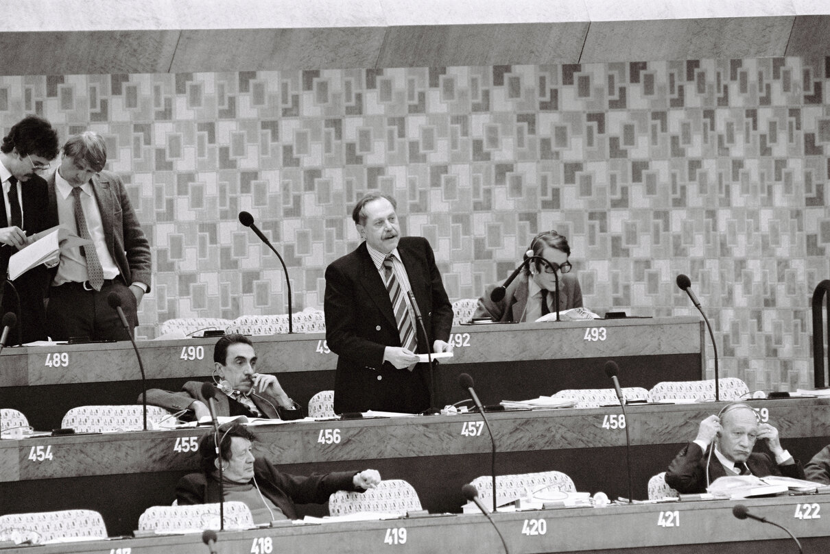 The MEP Konstantinos GONTIKAS during a session in Luxembourg in February 1981.