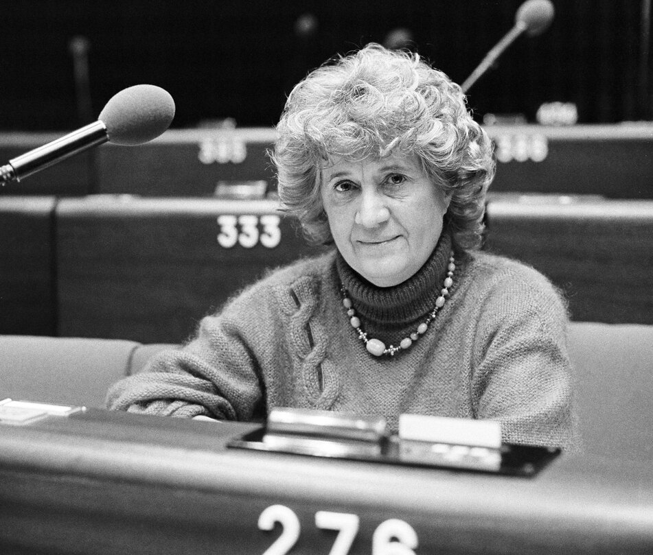 The MEP Maria Antonietta MACCIOCCHI during a session in Strasbourg in January 1983.