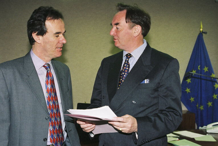 Handing over of a petition for disabled people's rights to MEP Padraig FLYNN