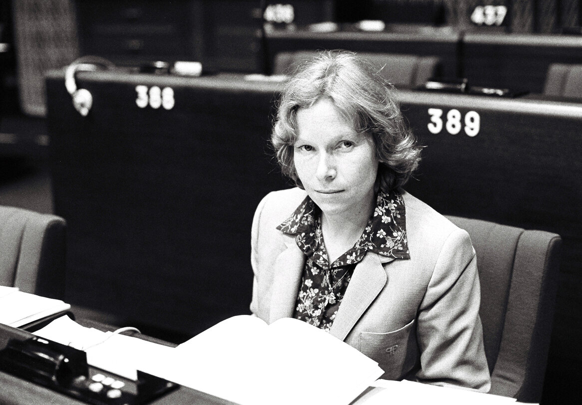 The MEP Joyce QUIN during a session in Strasbourg in May 1983.