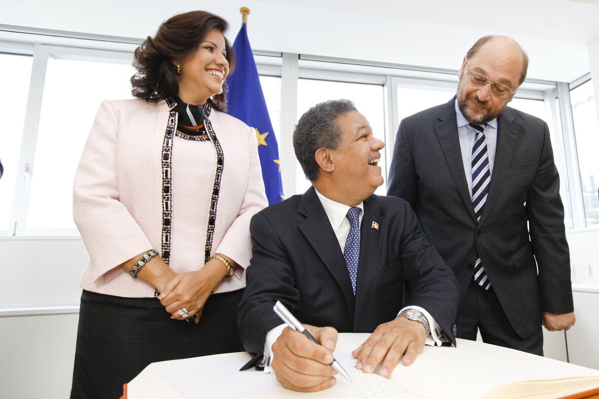 Martin SCHULZ - EP President meets with Leonel Antonio FERNANDEZ  REYNA, President of the Dominican Republic and his wife Margarita CEDENO DE FERNANDEZ