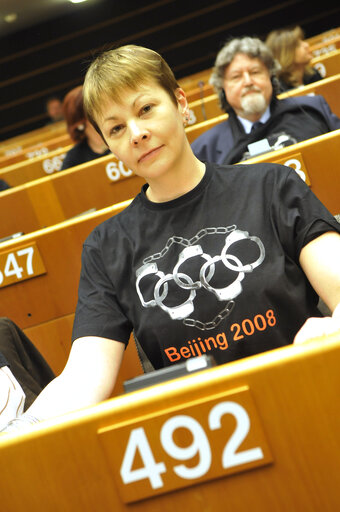 Fotografie 16: Extraordinary plenary session of the EP in Brussels, on the situation in Tibet.