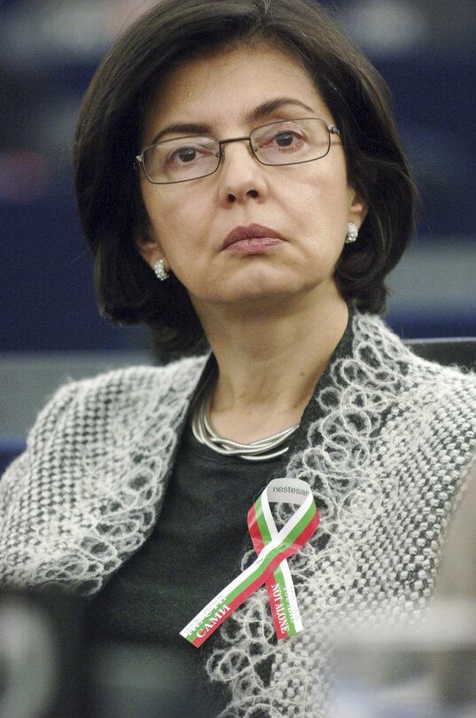 European Commissioner for Consumer Protection Meglena KUNEVA attends a plenary session in Strasbourg