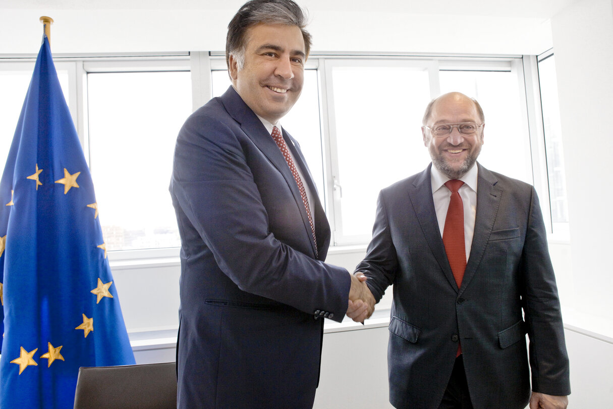 Martin SCHULZ - EP President meets with Mikhail SAAKASHVILI, President of Georgia