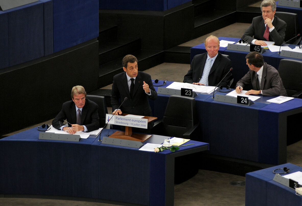 Formal sitting during the visit of  the President of France to the EP.