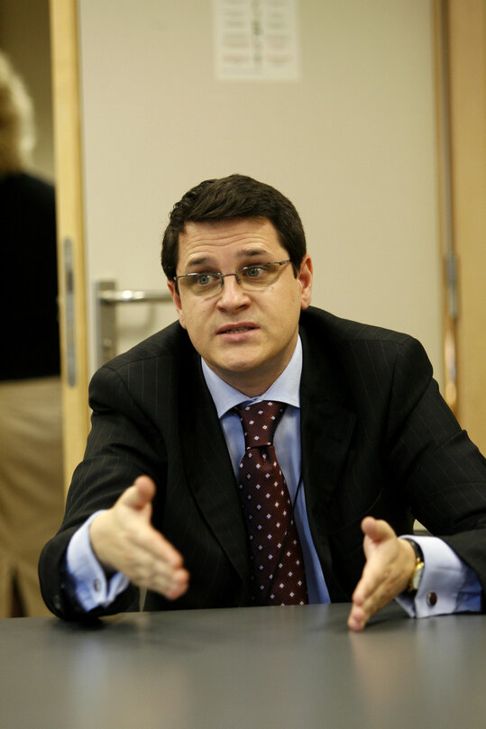 MEP Eduard Raul HELLVIG attends a meeting in Brussels