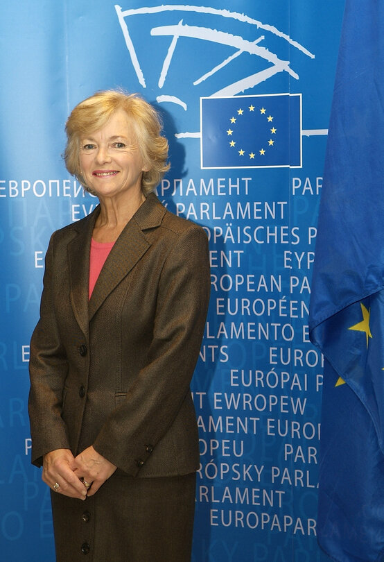 Glenys KINNOCK at the EP in Brussels.