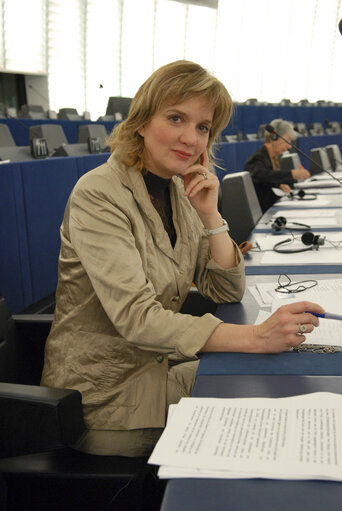 MEP Katalin LEVAI in the hemicycle in Strasbourg