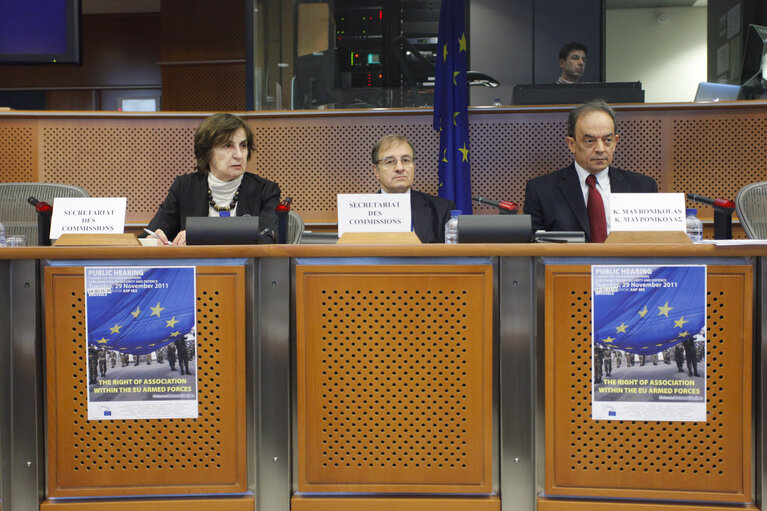 Fotografija 2: Hearing on the right of Association within the EU armed forces