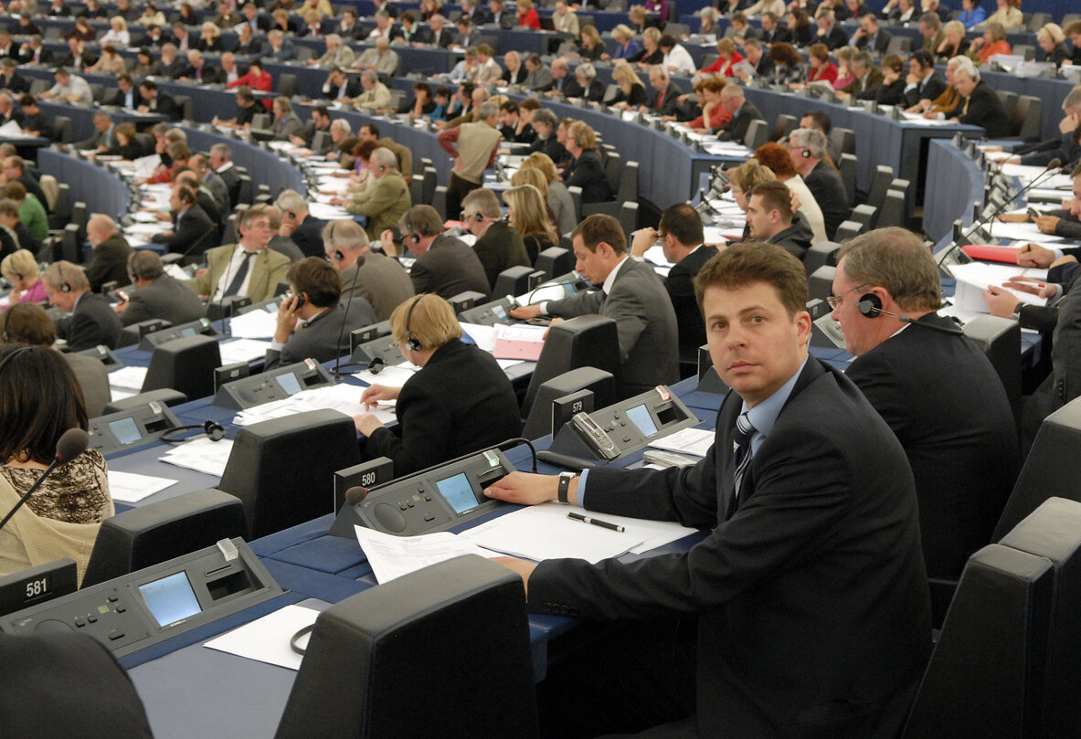 Miroslaw Mariusz PIOTROWSKI MEP in Plenary Session in Strasbourg.