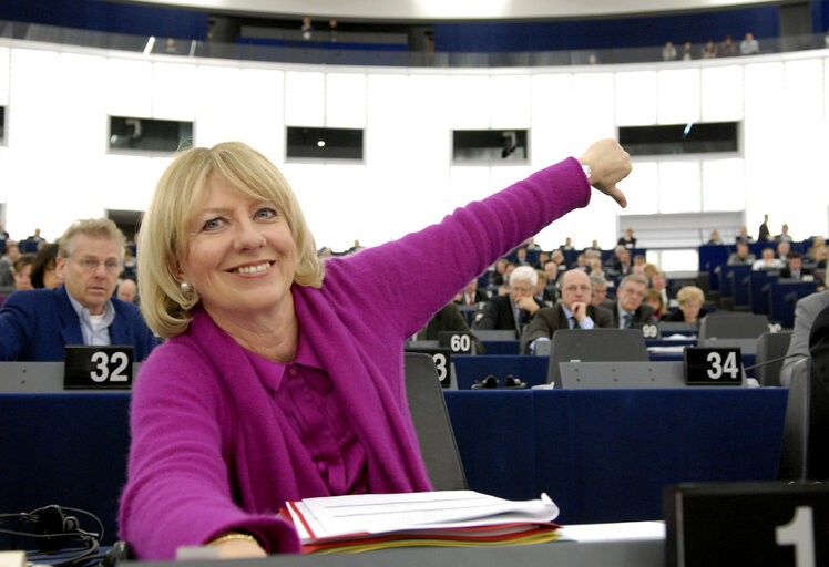 Karin RIIS-JORGENSEN MEP in Plenary Session in Strasbouirg.