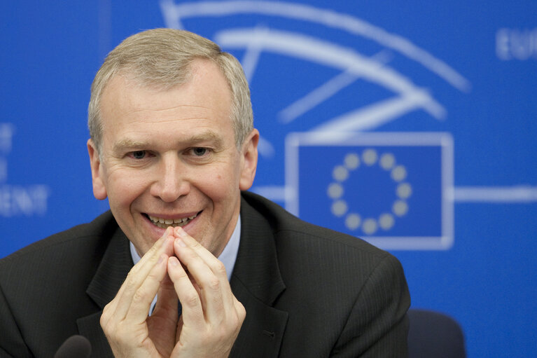 President of the European Council Yves Leterme during press conference at the european parliement in Strasbourg the 7/07/2010