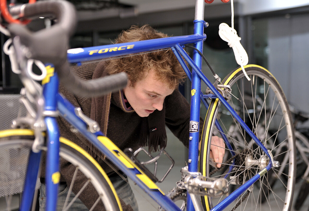 Bike center in the Brussels Luxembourg station