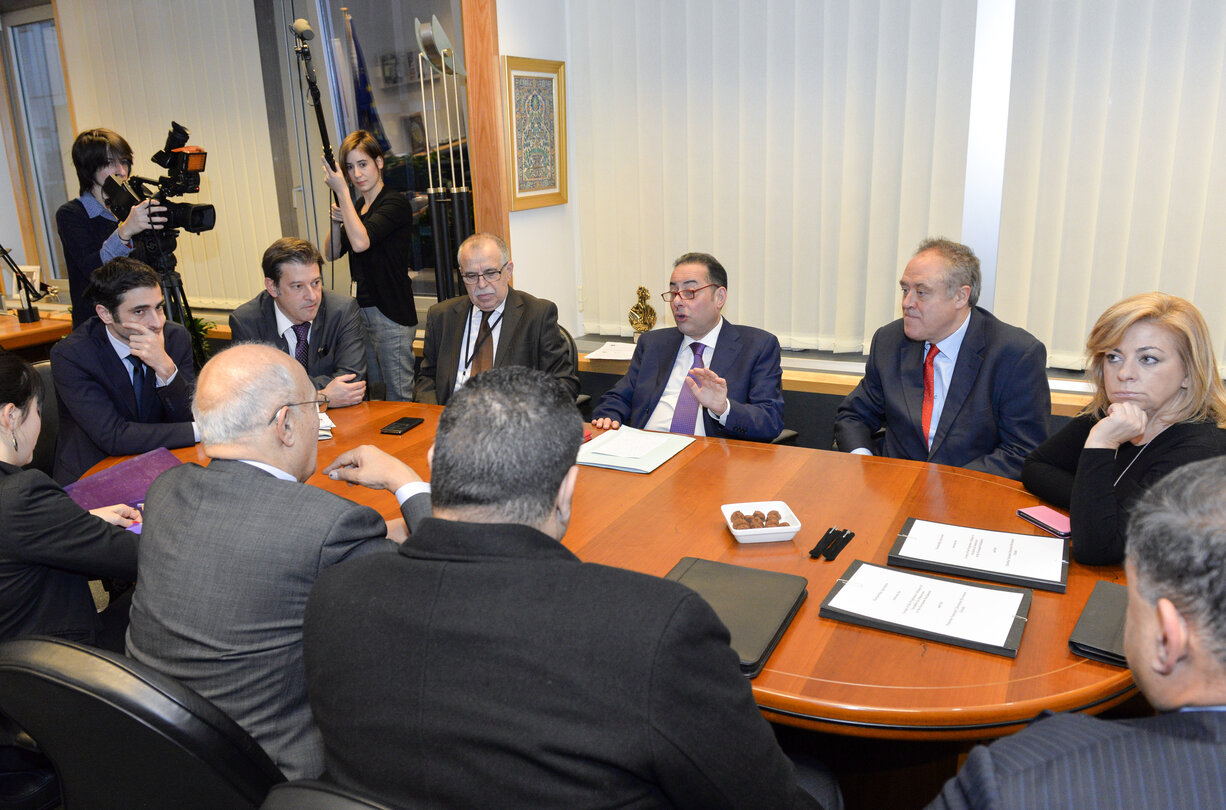 Meeting with a Palestinian delegation at the European Parliament in Brussels