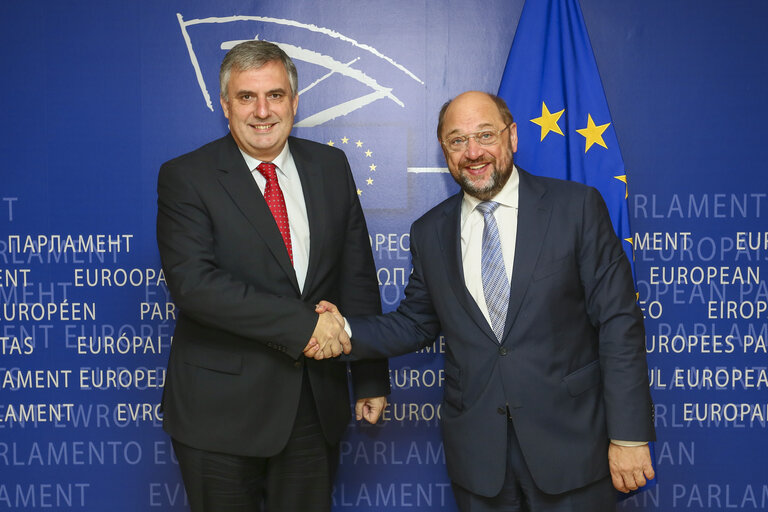 Suriet 1: Martin SCHULZ - EP President meets with former mep Ivailo KALFIN