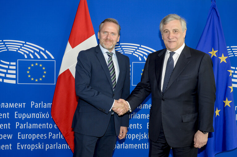 Antonio TAJANI - EP President meets with Anders SAMUELSEN, Danish Foreign Affairs Minister