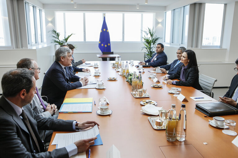 Fotografie 3: Antonio TAJANI - EP President meets with Isabel Cecilia DE SAINT MALO GARCIA DE ALVARADO, Vice-President of the Republic of Panama