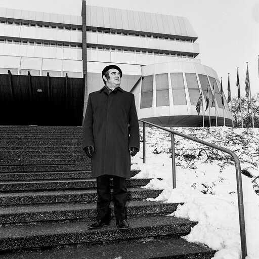 MEP Gene FITZGERALD at the European Parliament in Strasbourg in January 1985