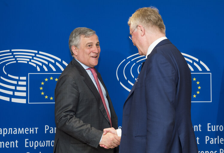 Antonio TAJANI - EP President meets with Markku MARKKULA - President of the European Committee of the Regions