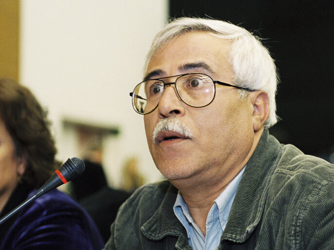 Fotografija 17: Nurit Peled-Elhanan, Dom Zacarias Kamwenho and Izzat Ghazzawi, 2001 Sakharov Prize laureates, are received at the European Parliament