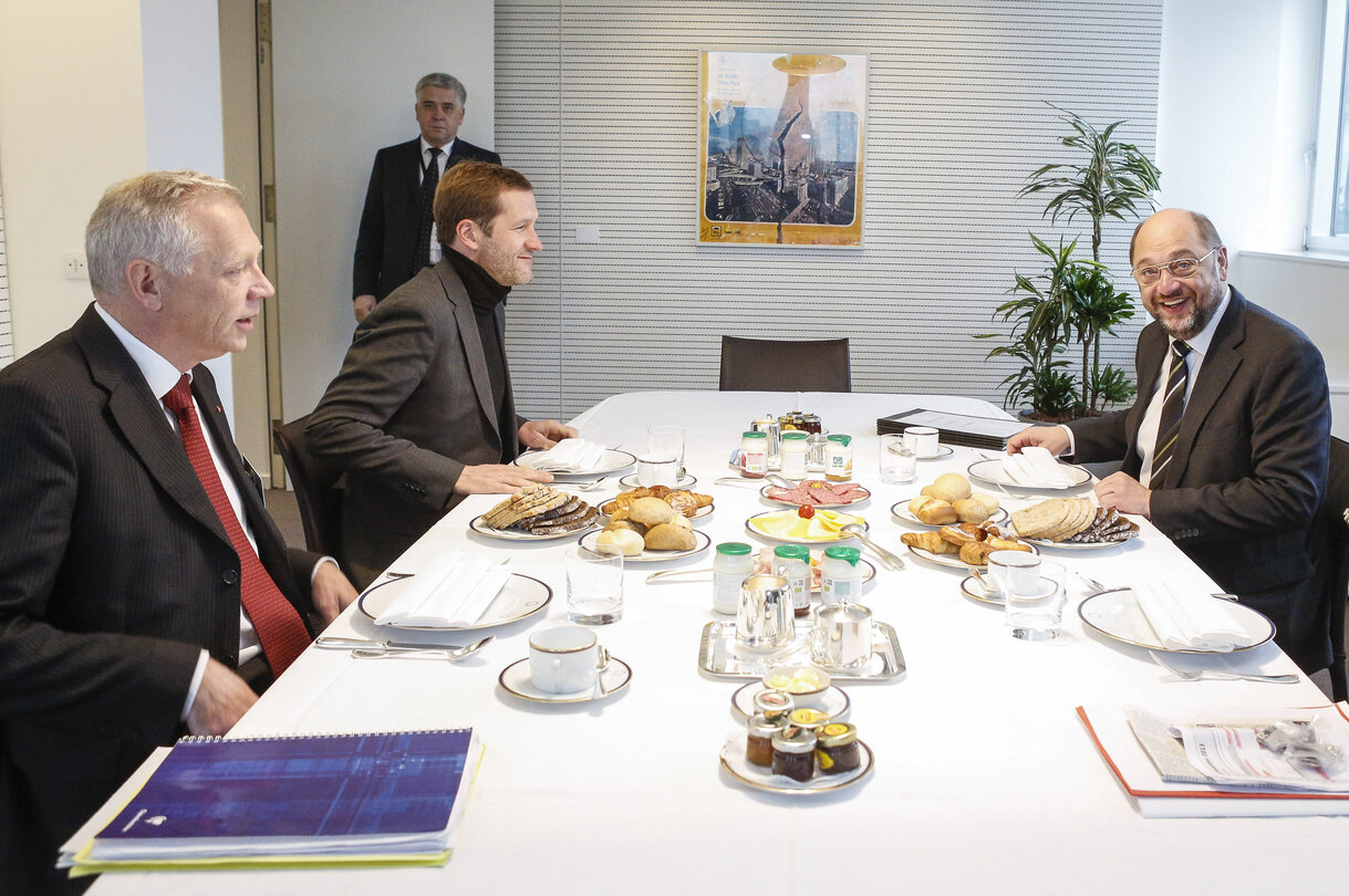 Martin SCHULZ - EP President meets with Paul MAGNETTE, mayor of Charleroi.