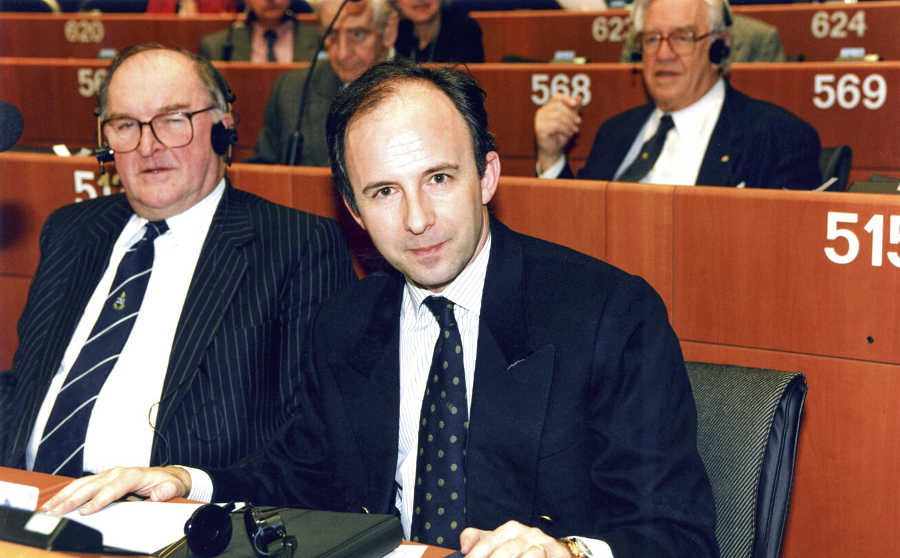 POMES RUIZ Javier in the hemicycle of the European Parliament in Strasbourg in February 1994